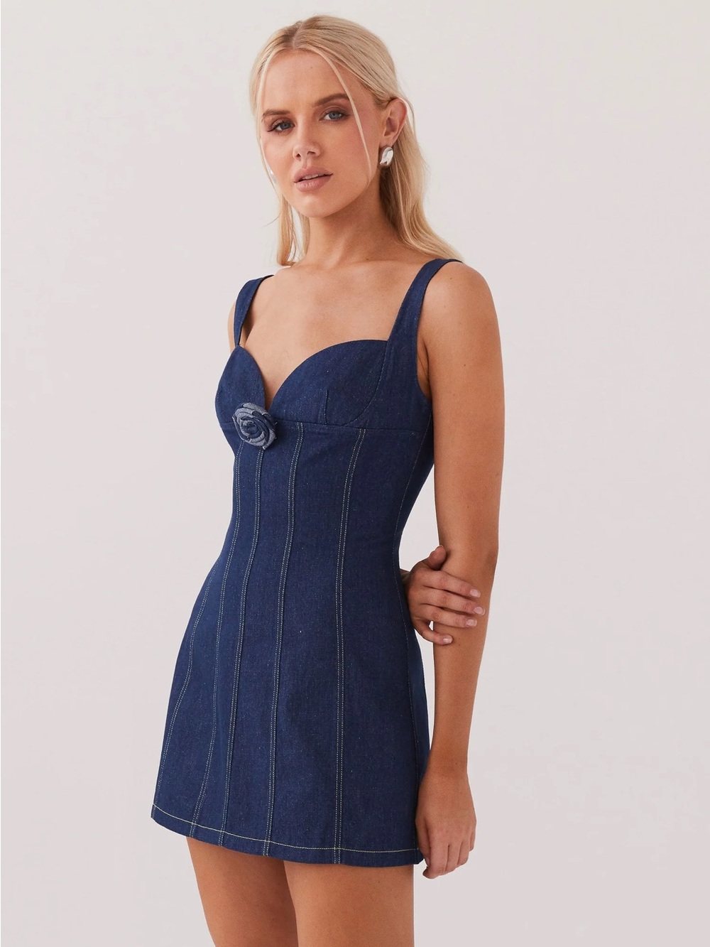 Peppermayo Rosalia Denim Mini Dress - Indigo - Picture 3 of 5